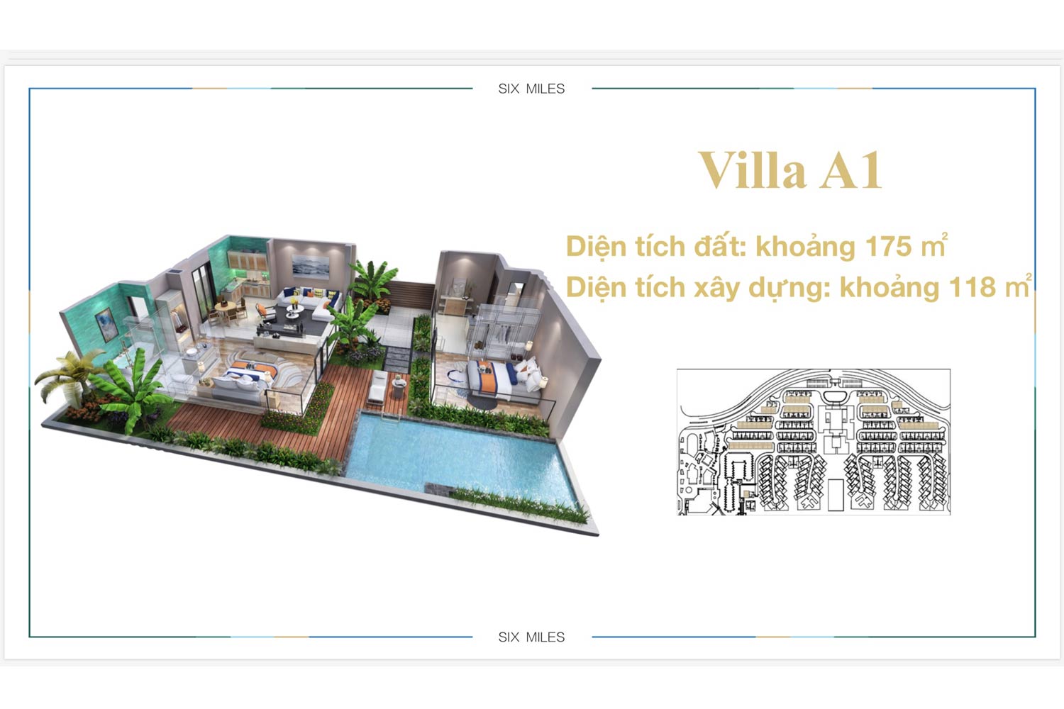 Mặt bằng Villa A1 dự án 6 Miles Coast Resort