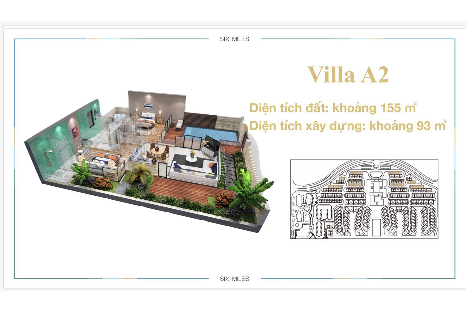 Mặt bằng Villa A2 dự án 6 Miles Coast Resort