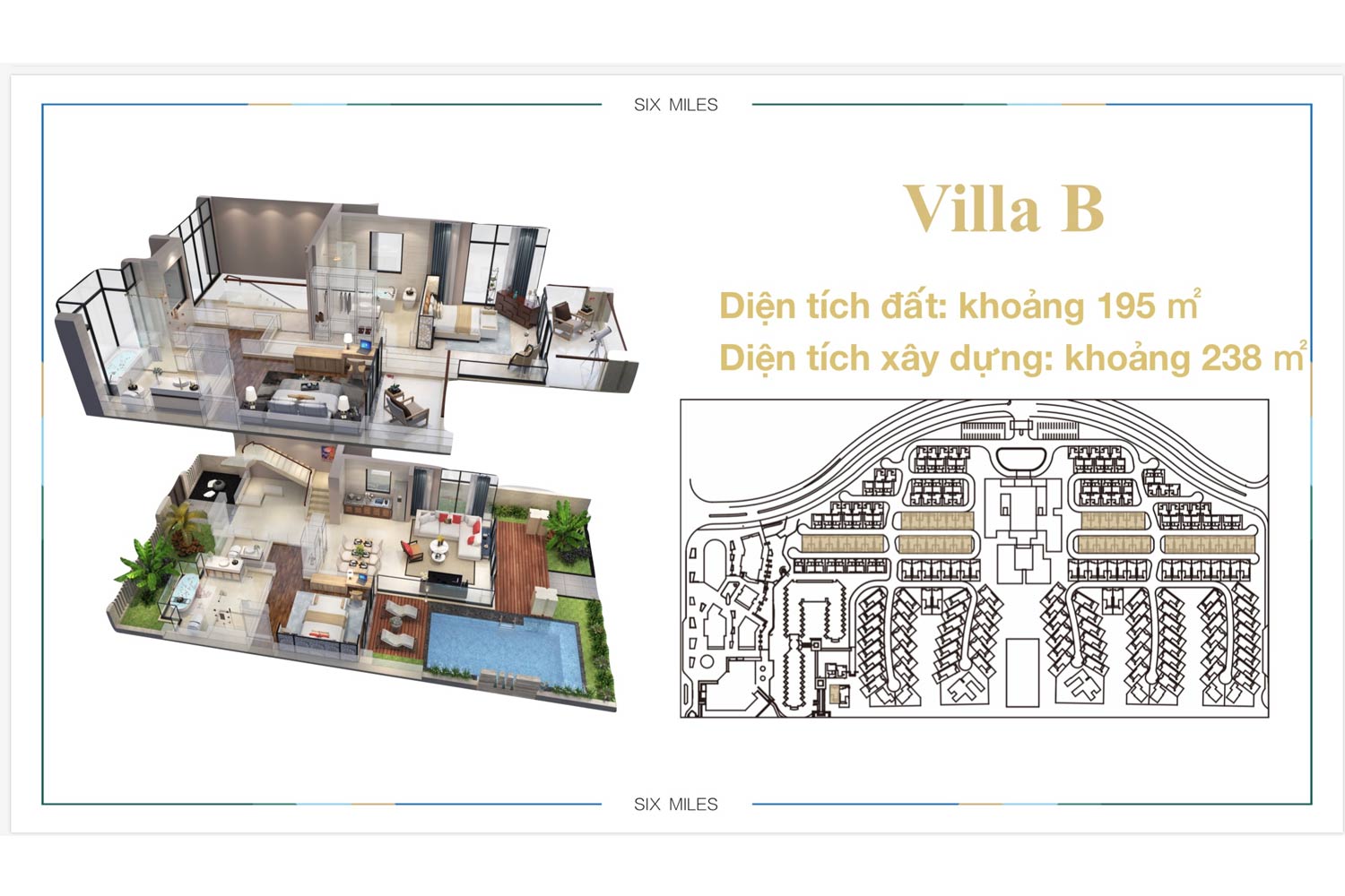 Mặt bằng Villa B dự án 6 Miles Coast Resort
