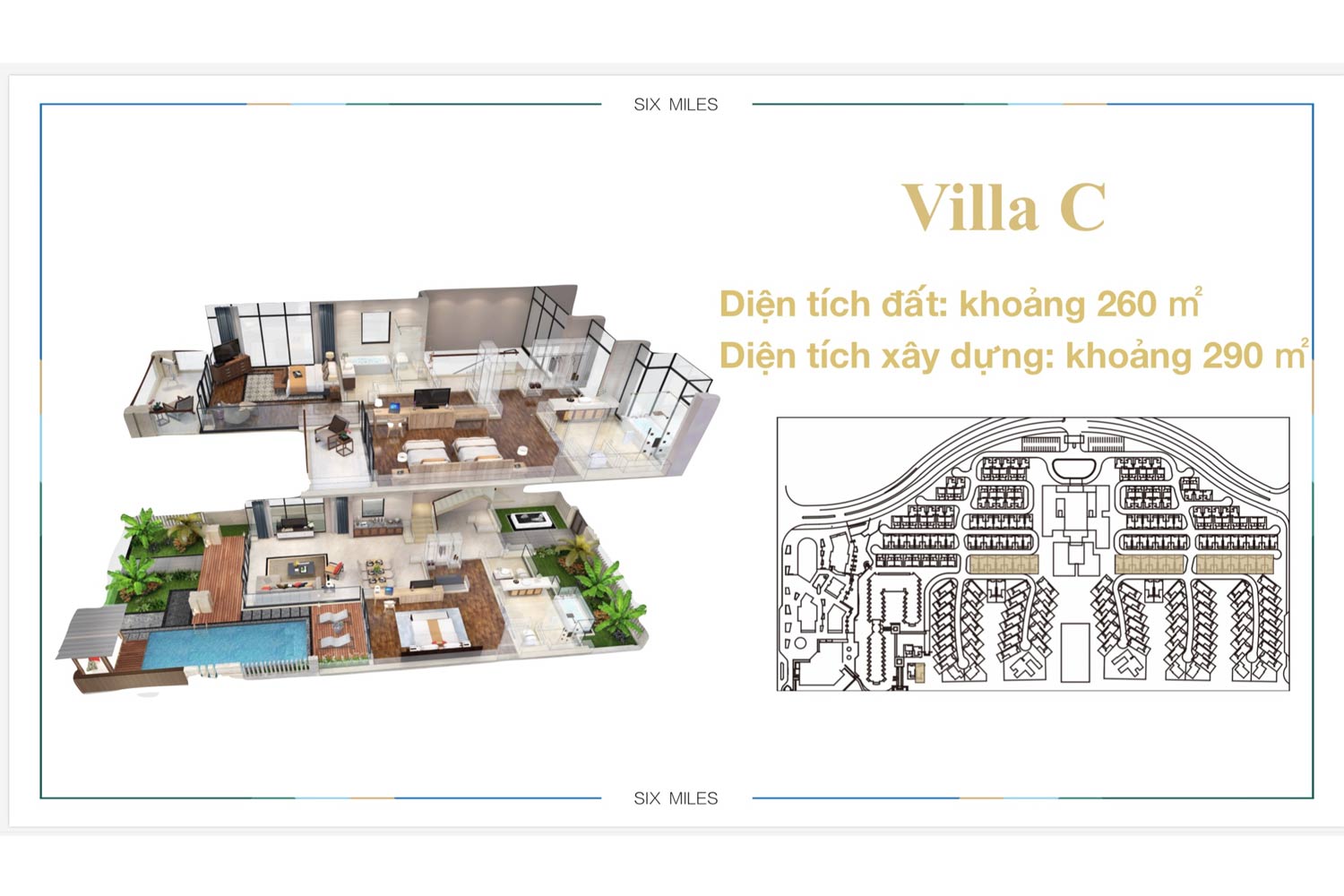 Mặt bằng Villa C dự án 6 Miles Coast Resort