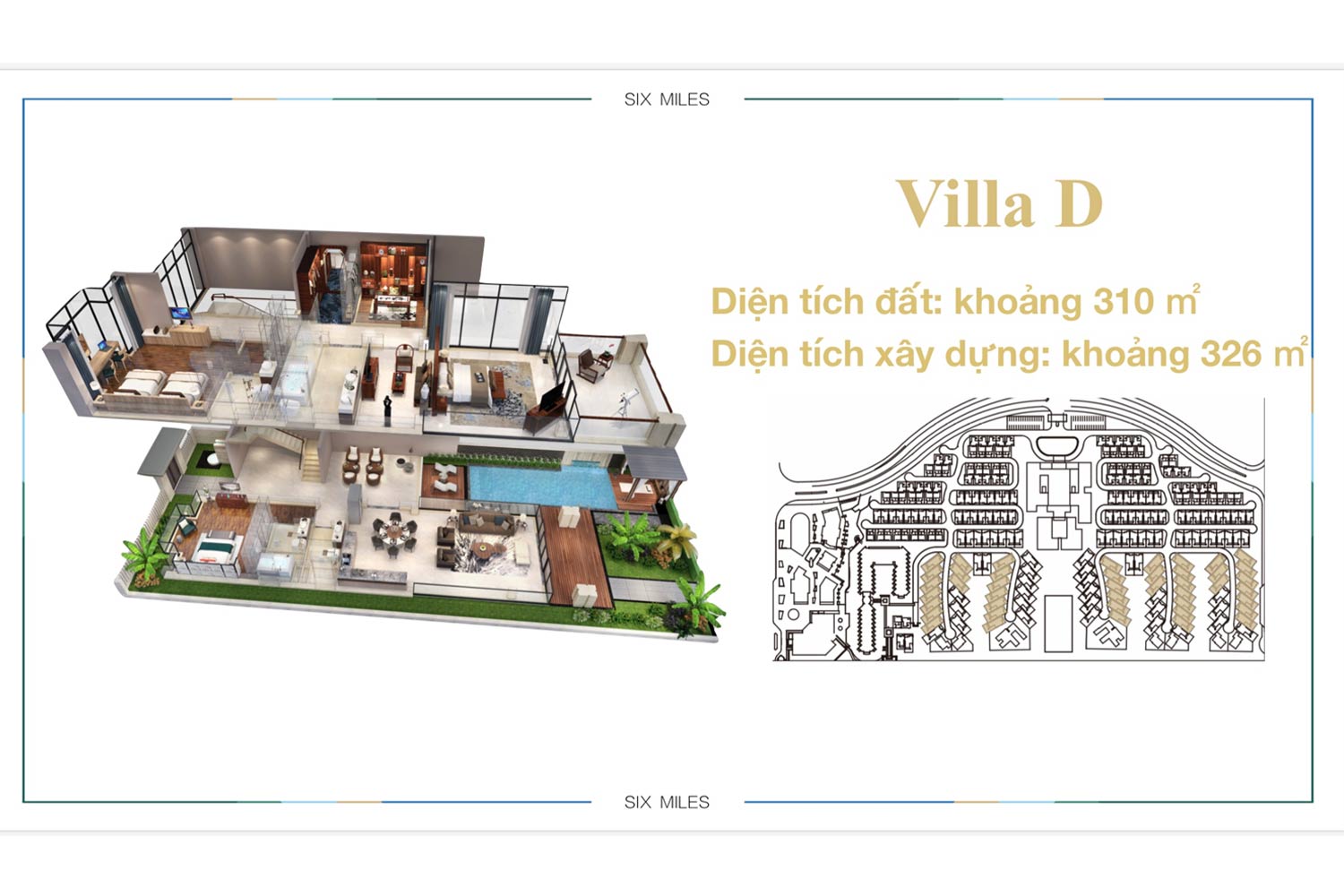 Mặt bằng Villa D dự án 6 Miles Coast Resort