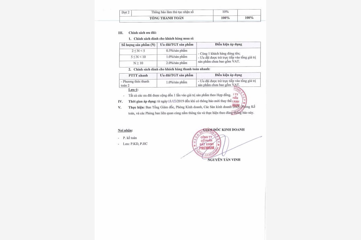 Phương thức thanh toán dự án đất nền Tân Phước Khánh 02