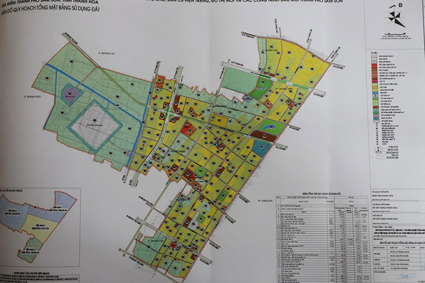 Bản đồ quy hoạch khu F tỷ lệ 1/2.000 TP. Sầm Sơn. Ảnh: thanhhoa.gov.vn