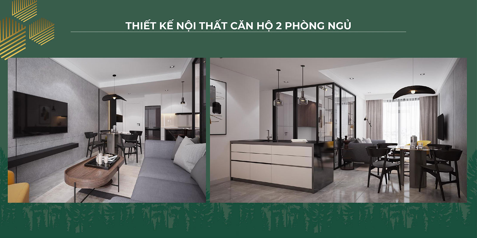 Thiết kế nội thất căn hộ 2PN 01
