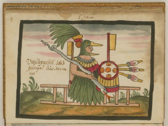 Huitzilopochtli – vị thần chim ruồi của người Aztec. (Ảnh: Wikimedia.org)