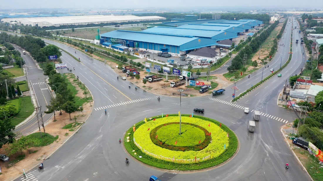 Một khu công nghiệp lớn đang hoạt động tại Phú Giáo.