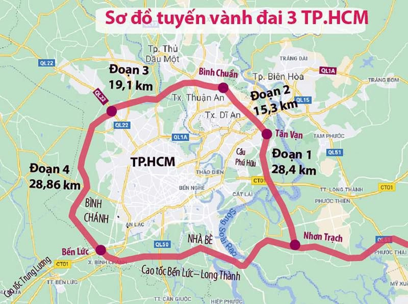 Khá nhiều tuyến đường liên kết vùng Tp.HCM đến Long An và các khu vực khác đang được đầu tư.